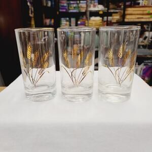 MCM Homer Laughlin Golden Wheat 5 oz Juice Glasses, Set of 3, PRE-OWNED